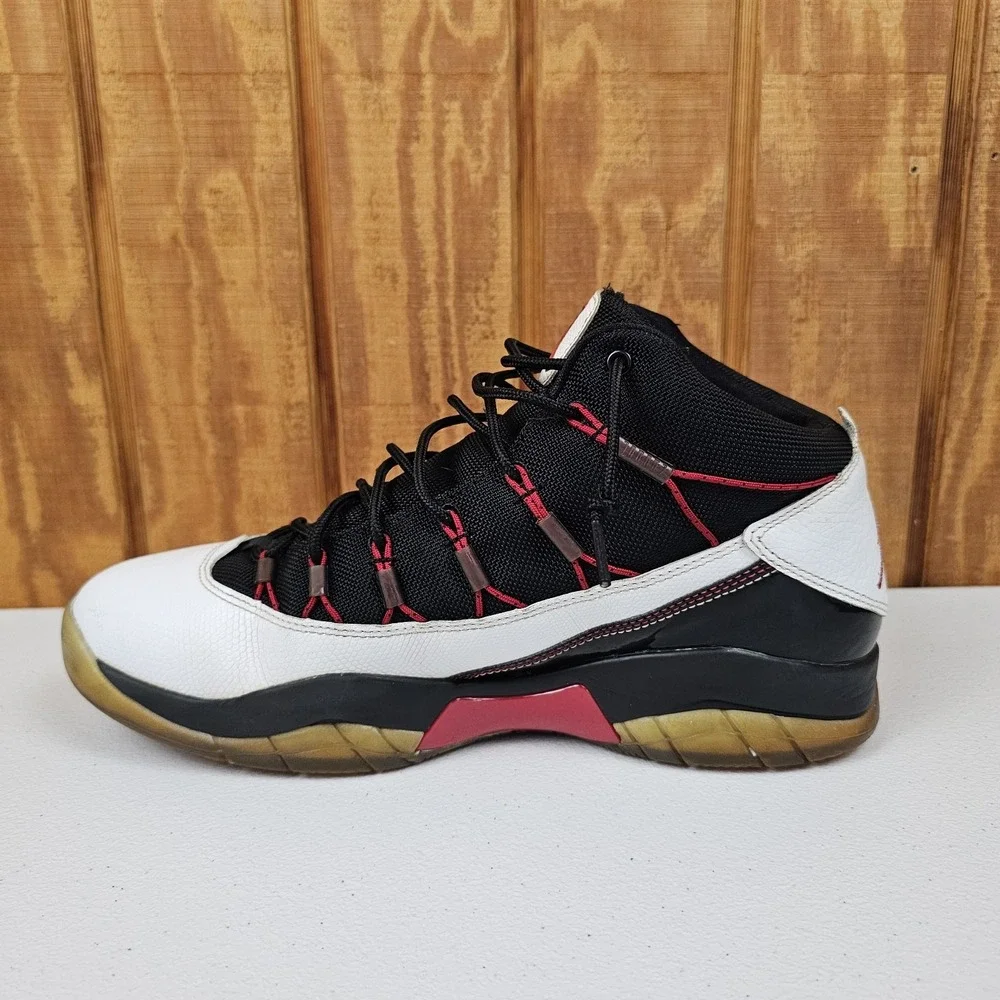 Air Jordan Prime Flight Shoes Mens Sz 10 White Black Gym Red 616846-101